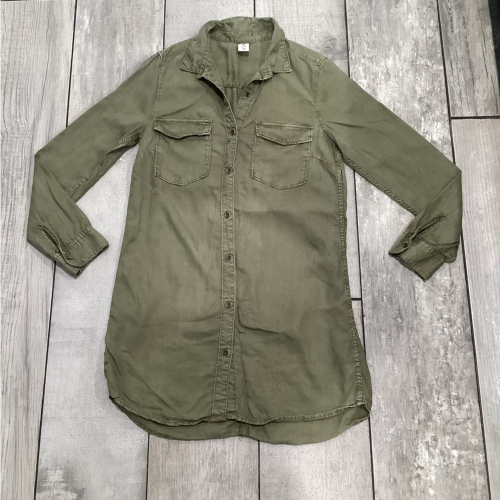 & denim olive Button-Up Mini Dress size 6 271